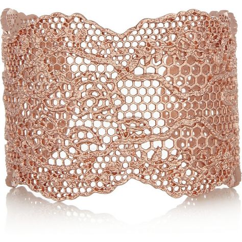 Rose Gold Lace, Aurelie Bidermann, Lace Bracelet, Brass Cuff, Lace Cuffs, Rose Vintage, Gold Lace, Gold Dipped, Bracelet Gold