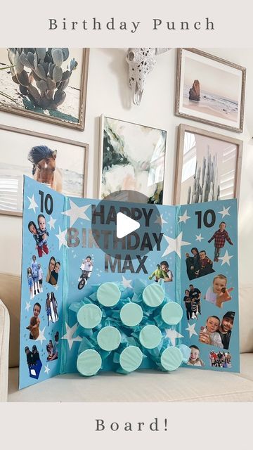 Renee LeBlanc on Instagram: "How to make a birthday punch board 🥳🎂 Let me know if you’re interested in gift ideas for tweens?! • #birthdaypunchboard #birthdaygiftideas #kidsbirthday #kidsbirthdayideas #kidsbirthdaypartyideas #kidsbirthdayparties #birthdaydiy #birthdayparty" Punch Board Gifts, Birthday Gift Game Ideas, Punch Gift Ideas, How To Make A Punch Board With Cups, 10 Gifts For 10th Birthday, Punch Cup Birthday Gift Board, Countdown To Birthday Ideas, Birthday Punch Board Ideas, Punch Board Birthday Gift Ideas