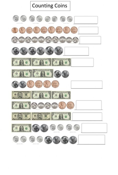 Money Practice, Happy Birthday Crown, American Money, Making Change, Money Activities, Printable Lined Paper, Counting Coins, Money Math, Money Worksheets