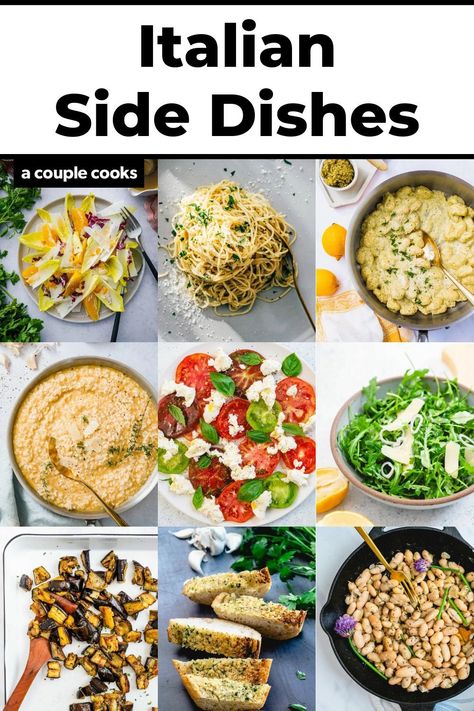 These Italian side dishes are simple and delicious! There's something for everyone in these ideas for rounding out an Italian style meal. #italian #italiansidedishes #italiansidedish #italiansidedishideas Vegan Italian Side Dishes, Italian Side Dishes Easy, Italian Recipes Vegetarian, Salad Recipes Italian, Italian Side Dishes, Fennel And Orange Salad, Italian Soup Recipes, Brunch Sides, Italian Diet