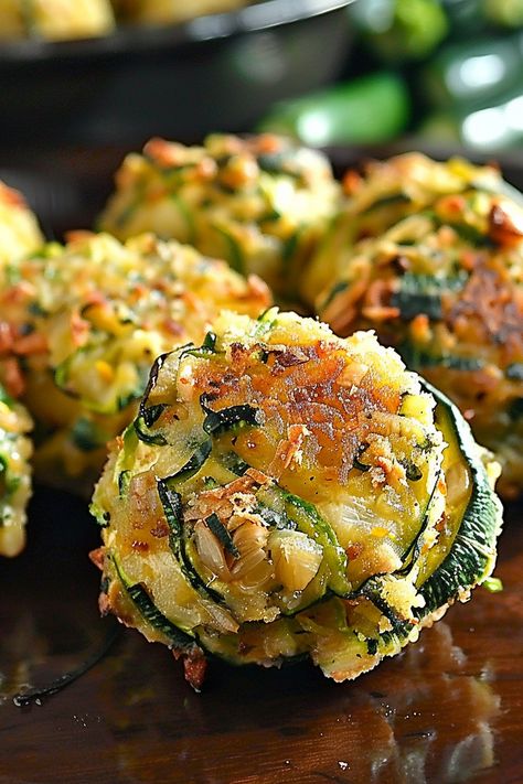 Make these Easy Zucchini Garlic Bites for a quick, delicious appetizer with fresh zucchini, garlic, herbs, and Parmesan. Perfect for dipping! Zucchini Hors D’oeuvres, Cheesy Zucchini Bites, Zucchini Garlic Bites, Zucchini Appetizer Recipes, Zucchini Balls, Sweet Appetizers, Garlic Bites, Zucchini Appetizer, Sweet Appetizer