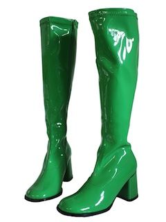 Vinyl Boots, Green High Heels, Go Go Boots, Dr Shoes, Green Boots, Gogo Boots, Round Toe Shoes, Colorful Shoes, Rounded Toe Boots