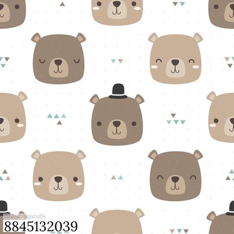 Baby Room Decals, Animal Illustration Kids, Printable Paper Patterns, Head Cartoon, S Wallpaper, Bear Decal, Bloxburg Decals Codes Wallpaper, Teddy Bear Wallpaper, Code Wallpaper