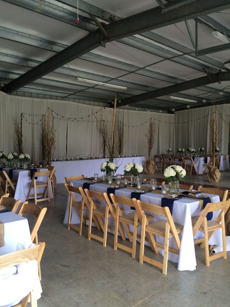 The simplest of spaces can turn into a dazzling party space. Believe it or not we turned this garage into a magnificent wedding reception! Garage Turned Event Space, Garage Wedding Decorations, Garage Reception Ideas, Garage Reception Wedding, Shed Party Decorations, Wedding In Garage, Garage Engagement Party, Garage Wedding Ideas, Wedding Reception In Garage