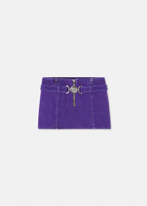 Belt Hardware, Skirts Outfits, Luxury Clothes Men, Navy Blue Skirt, Versace Fashion, Versace Home, Skirts Online, Womens Designer Fashion, Denim Mini