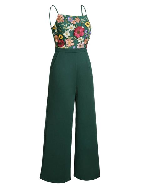 Patchwork Jumpsuit, Retro Stage, Gatsby Dress, Green Jumpsuit, 3d Flowers, Pantalon Large, Lace Romper, Cardigan Top, A Sea