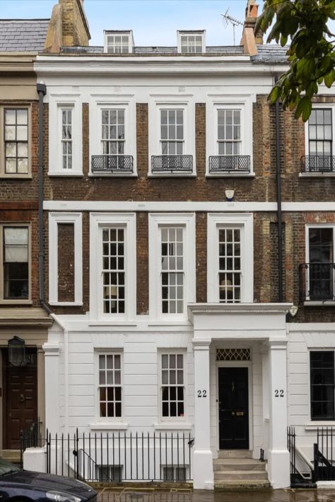 Royal physicians, royal wine merchants, and the namesake of Earl Grey tea—there might not be a more historic home in London.  This elegant terraced Queen Anne townhouse in the heart of London’s Chelsea neighborhood is for sale for the first time in 40 years. With its stucco columned portico, decorative cornicing and long windows spanning almost ceiling to floor, the home’s historical architecture is complemented by the notable figures who have called it home over the centuries. British Townhouse, London Townhouse, The British Royal Family, Long Windows, Grey Tea, Earl Grey Tea, Earl Gray, Boutique Homes, Earl Grey