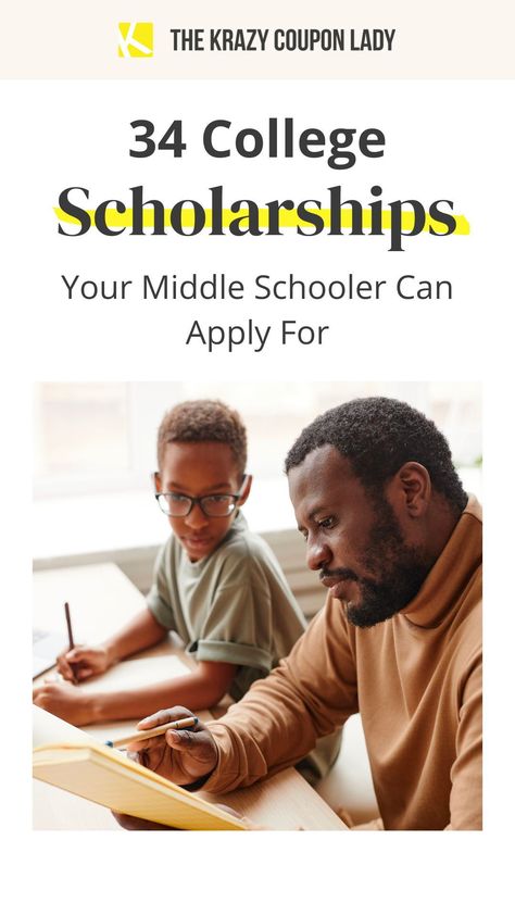 Scholarships for middle school students totally exist. While most parents focus on completing scholarships for high schoolers, financing college expenses can take a lot of time and planning, but getting started now can give your middle schooler a good financial head start. The Krazy Coupon Lady has a good list here — also make sure you add the Sallie Mae Scholarship Search to your college savings arsenal. Read on for the money saving tips... Middle School Scholarships, Sallie Mae, College Savings, College Expenses, College Scholarships, Essay Contests, College Planning, Middle Schoolers, The Krazy Coupon Lady