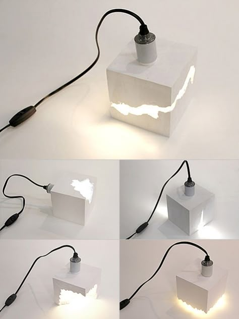 Decoration Beton, Concrete Light, Diy Lampe, Drukarka 3d, Concrete Lamp, Cement Diy, Concrete Diy Projects, Concrete Ideas, Concrete Furniture