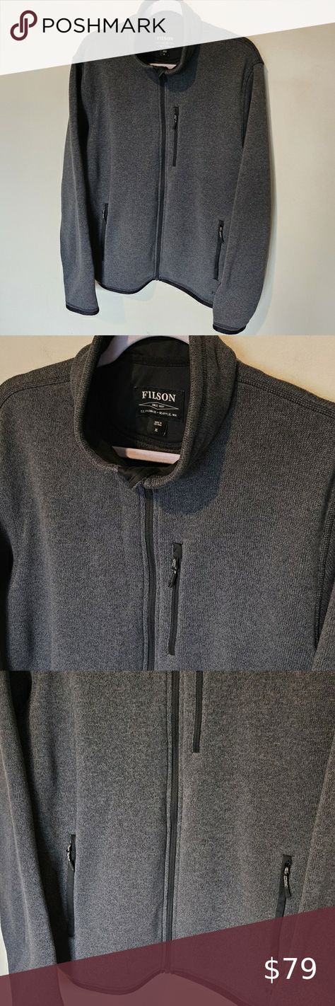 Filson Ridgeway Fleece Jacket Polartec - Dark Grey - Size Large Fleece Jacket, Dark Grey, Grey, Outfit Inspo, Plus Fashion, Closet, Dresses, Fashion Trends, Fashion Tips