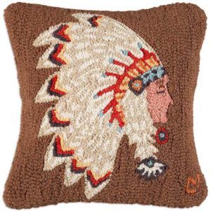 cheftain indian chandler 4 corners throw pillow Chief Sitting Bull, Hand Hooked Pillows, Western Blankets, Western Bedroom, Sitting Bull, Black Forest Decor, Native American Chief, Hooked Pillow, Hooked Wool