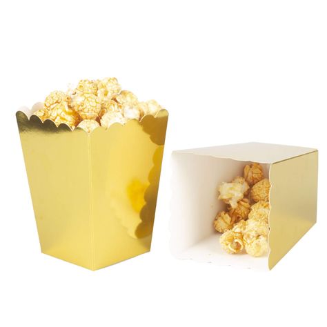 PRICES MAY VARY. Unique decorative Party Popcorn box, Perfect for Wedding/ Birthday Party/ Baby Shower/Bridal Shower/Christmas Party/Congratulations/ Thanksgiving/ Garden Party/ Holiday Celebrations/Graduation/Party/Movie/ Easter/Father's Day/Fiesta Dessert Tables Wedding Party Supplies.Create a Fun Dessert Table and Pair with Favor Bags Candy Buffet Scoops from Food With Fashion! Scalloped edge popcorn box. Popcorn favor box, wedding favors, candy buffet supplies.Size of movie popcorn container Golden Birthday Themes, Popcorn Container, Popcorn Favor, Gold Popcorn, Party Popcorn, Popcorn Wedding, Popcorn Containers, Popcorn Favors, Tables Wedding