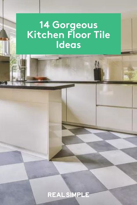 Galley Kitchen Flooring Ideas, 1930s Kitchen Floor, Small Kitchen Floor Tiles Ideas, Affordable Kitchen Flooring Ideas, Vintage Kitchen Flooring Ideas, Kitchen Types, Porcelain Tile Floor Kitchen, Kitchen Floor Ideas, Large Kitchens