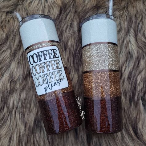 Coffee Glitter Tumbler, Brown Tumbler Ideas, Epoxy Cup Designs, Epoxy Mugs With Handle, Harley Davidson Epoxy Tumblers, Popular Epoxy Tumblers, Epoxy Wine Tumbler Ideas, Winter Tumbler Cups, Disney Tumbler Ideas