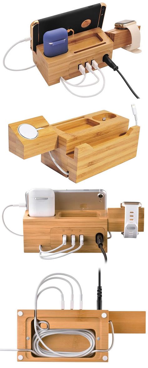 Bamboo Wooden  Charge Cord Cable Organizer Apple Watch Charging Station Dock Holder & iPhone SmartPhone Charging Station Dock Holder Stand Mount  Pen Pencil Holder Stand for iPhone and Other Cell Phone Phone Charging Station Diy, Diy Docking Station, Diy Wood Phone Charging Station, Wood Phone Charging Station, Wood Docking Station Diy, Apple Watch And Phone Charging Stand, Phone Charging Stand, Wooden Phone Holder Charging Stations, Cell Phone Charging Station