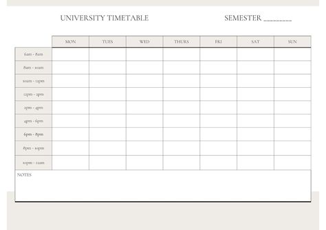 Customisable University Timetable - Etsy Slovakia University Timetable, Slovakia, University, United States, The Unit, Ships