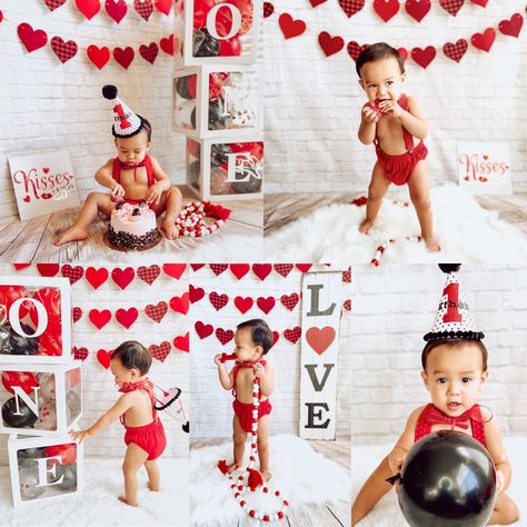 Valentine’s Day First Birthday Photoshoot, Feb 1st Birthday, King Of Our Hearts First Birthday, Half Birthday Valentines Day, 1st Birthday Photoshoot Valentines Day, First Birthday Themes Valentines, Boy Valentine Birthday Party, 1st Birthday Party Ideas February, Valentine Theme First Birthday Party