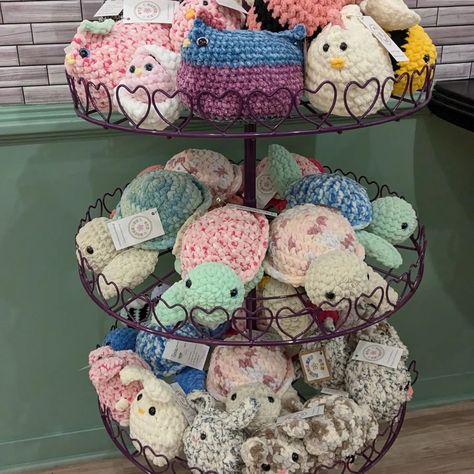 ✨ Exciting News! ✨ I'm thrilled to announce that my handmade crochet items are now available @4goodvibesma in the Burlington Mall! 🎉 Right now, you can find an array of adorable plushies and scrunchies beautifully displayed on a stunning purple stand, reminiscent of a classic TY beanie baby display. 💜 Having my products in a mall or retail store has been a dream for the past two years. Thanks to your incredible support, this dream is now a reality. 🙏 With so many unethically made crochet ... Adorable Plushies, Making Dreams Come True, Scrunchie Styles, Maximalist Style, Craft Show Displays, Crochet Items, Beanie Baby, Ty Beanie, Crochet Art