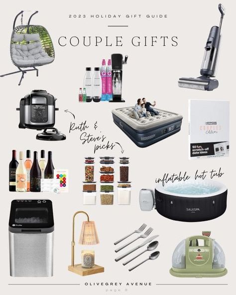 Ultimate gift guide for the couple! Fun gifts for the couple, what to get couples for Christmas #giftsforthem #gifts #giftsforher #giftsforhim #gifting #giftideas #giftguide #giftguides #2023giftguide Household Gifts For Couples, Christmas Gift For Couples Friends, Christmas Couple Gift Ideas, Couples Gifts Christmas, Pet Gadgets, Big Christmas Gifts, Couple Fun, Household Gifts, Gifts For Hubby