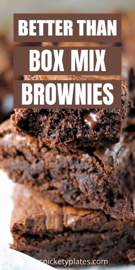 Better Than The Box Brownies, Better Than Box Mix Brownies, Better Than Boxed Brownies, Pudding Mix Brownies, Better Than Box Mix Chocolate Cake, Better Than Box Brownies, Fudge Brownie Mix Recipes, Better Boxed Brownies, Box Mix Brownies Better