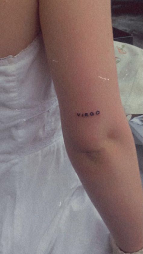 Virgo Writing Tattoo, Virgo Neck Tattoo, Virgo Aesthetic Tattoo, Virgo Tattoo Minimalist, Virgo Tattoos For Women, Tattoo Ideas Virgo, Virgo Symbol Tattoo, Virgo Tattoo Designs For Women, Virgo Zodiac Tattoo