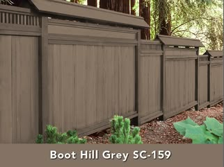 behr semi transparent stain boot hill grey Chatham Fog Deck Stain, Cedar Front Porch, Deck Stain Colors, Boot Hill, Semi Transparent Stain, Front Porch Makeover, Fence Stain, Deck Colors, Porch Makeover