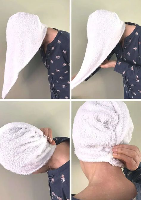 Towel Turban Diy, Diy Hair Towel, Hair Towel Pattern, Towel Wrap Hair, Towel Hair Wrap, Turban Diy, Plopping Curly Hair, Towel Turban, Tank Tops Diy