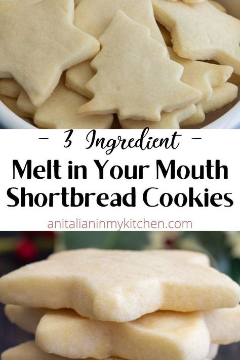 Melting Shortbread Cookies, Holiday Roll Out Cookies, Shortbread Cookie Recipe Almond Flour, Butter Christmas Cookies Recipes, Sugar Cookies With Self Rising Flour, Roll Out Butter Cookie Recipe, Easy Shortbread Cookie Recipe 3 Ingredients, Rolled Butter Cookies, Melt In Mouth Shortbread Cookies