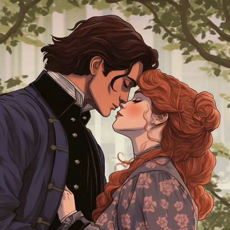 Bridgerton Oc Art, Romantic Character Art, Character Couple Art, Romance Fanart, Otp Fanart, Bridgerton Fanart, Bridgerton Art, Romance Art, Fantasy Aesthetic