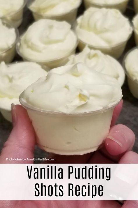 Whipped Vodka Pudding Shots, Vanilla Pudding Shots With Vodka, Vanilla Pudding Shots Recipes, Pudding Shots Cheesecake, Wedding Cake Pudding Shots, Whipped Jello Shots, Frozen Pudding Shots, Pudding Shots With Vanilla Pudding, Birthday Pudding Shots