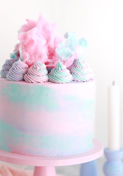 Whimsical Cotton Candy Cake Recipe - Sugar & Sparrow Perfect Vanilla Cake Recipe, Vanilla Cake From Scratch, Lavender Buttercream, Chocolate Raspberry Cake Recipe, Cotton Candy Cake, Perfect Vanilla Cake, Strawberry Sheet Cakes, Smooth Buttercream, Pecan Pie Cake