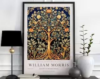 View William Morris Prints by PeardropPrints on Etsy Tree Of Life Wall Art, William Morris Poster, Textiles Art, William Morris Patterns, Morris Print, Tree Poster, Stylish Artwork, William Morris Art, Art Textiles