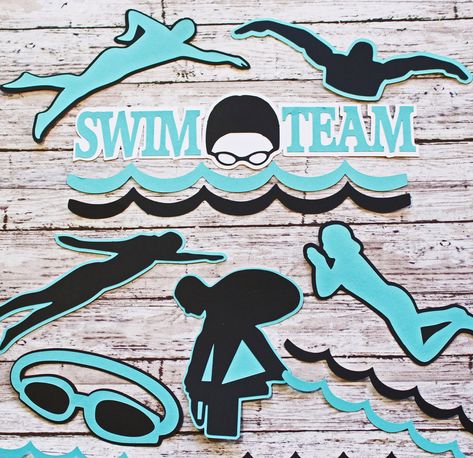 Swimming Bulletin Boards, Swimming Decorations Ideas, Swim Team Bulletin Board Ideas, Swim Poster Ideas High Schools, Swim Banquet Centerpieces, Summer Swim Team, Swim Team Party, Swim Banquet, Swimming Motivational Quotes