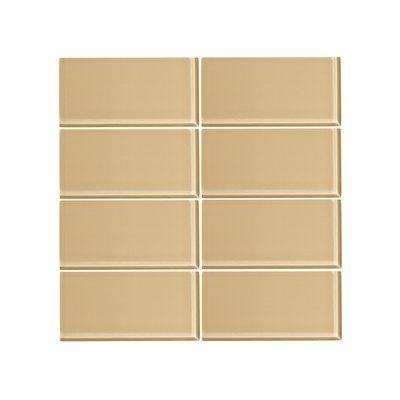 VicciDesign 3" x 6" Glass Subway Tile in Toasted Almond (Set of 6) Tile Material, Shaw Flooring, Handcrafted Tile, Stone Mosaic Tile, Ceramic Subway Tile, Ceramic Mosaic Tile, Glass Subway Tile, Porcelain Mosaic Tile, Marble Mosaic Tiles