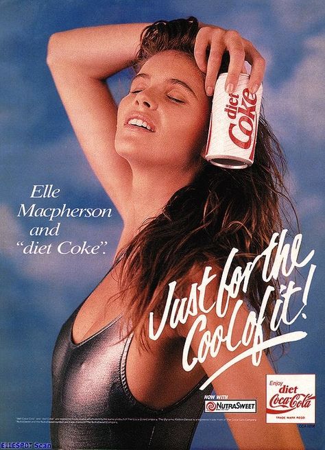 ELLE MACPHERSON Elle Macpherson Diet, 80s Ads, Coke Ad, Coca Cola Ad, American Hairstyles, Elle Macpherson, Fashion Idol, Boy George, Diet Coke