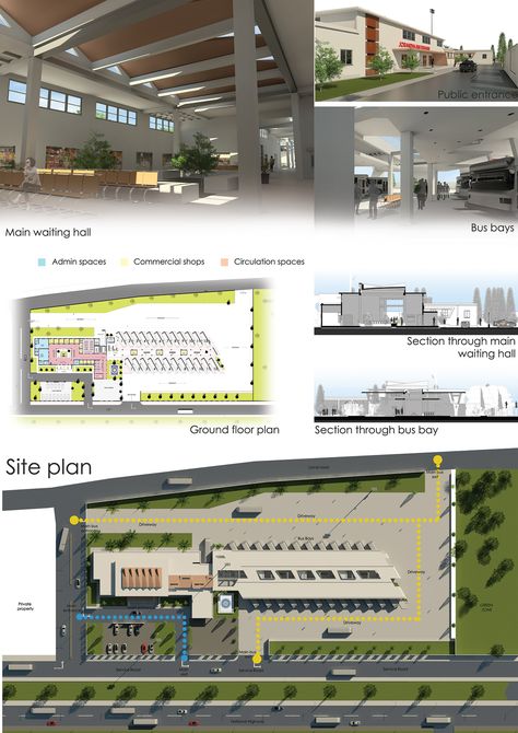 Jourandha Bus terminus on Behance Bus Station Design Concept, Bus Terminal Interior, Bus Terminal Design Architecture, Terminal Design Architecture, Bus Station Design Architecture, Bus Parking Design Plan, Bus Terminal Design Concept, Bus Station Architecture, Bus Terminal Architecture