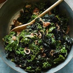 Wilted Kale with Warm Shallot Dressing Sides Thanksgiving, Shallot Dressing, Wilted Kale, Easy Vegetable Side Dishes, Thanksgiving Drinks, Sauteed Kale, Vegan Thanksgiving Recipes, Vegetable Side Dishes Recipes, Kale Recipes