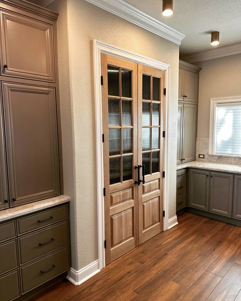 Transforming spaces one door at a time! Just installed these stunning closet doors that truly elevate the room. Doors aren't just functional; they're the centerpiece of your home. Ready to upgrade your space? Email me at northernedgewoodshop@gmail.com for a personalized quote today. #pantrydoors #pantrydecor #pantry #closet #closetgoals #woodworking #HomeRenovation #HomeImprovement #doors #door #HomeDesign #customdoor #DreamHome Bifold Pantry Doors, Pantry French Doors, Double Door Pantry, Alder Doors, Knotty Alder Doors, French Closet Doors, Johnson House, Pantry Decor, Barn Loft