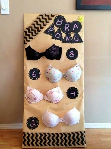 Bra Pong Bridal Shower Game Bra Pong, Hen Night Ideas, Fun Bridal Shower Games, Hen Party Games, Bridal Games, Bridal Bachelorette Party, Lingerie Shower, Lingerie Party, Bachelorette Party Games