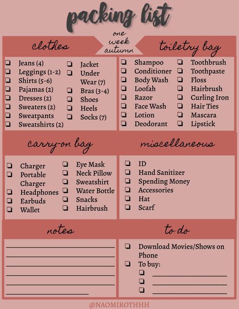 one week packing list for fall What To Take On A 5 Day Trip, Cold Vacation Packing List, Holiday Packing List 10 Days, 1 Week Holiday Packing List, 6 Day Vacation Packing List, Week Long Packing List Winter, 7 Day Trip Packing List Winter, Women Packing List, Packing List For Hotel Stay