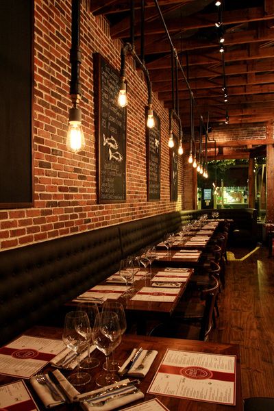 Banquette Seating Restaurant, Pub Interior, Industrial Restaurant, Pub Design, Rustic Restaurant, Restaurant Seating, Bar Interior Design, Restaurant Lighting, Bar Interior