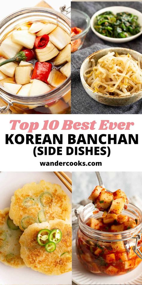 Explore the flavours of Korea with this tantalising collection of homemade banchan recipes! These nourishing Korean side dishes will add a burst of flavour to your table and are perfect for sharing. Best Korean Side Dishes, Korean Bulgogi Side Dishes, Simple Asian Side Dishes, Healthy Korean Side Dishes, Korean Barbecue Recipes, Korean Holiday Food, Kbbq Korean Sides, Korean Side Dishes Vegetables, Easy Korean Banchan