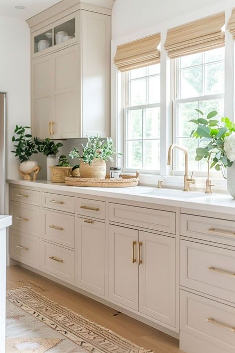 Islands With Storage, Beige Kitchen Cabinets, Cabinet Color Ideas, Storage Seating, Kitchen Cabinet Color, Kitchen Cabinet Color Ideas, Beige Kitchen, Cabinet Color, Modern Kitchen Cabinets