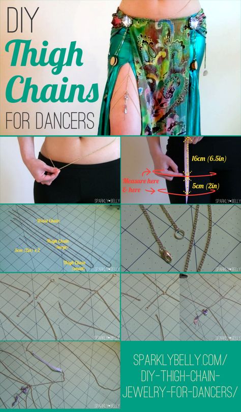 DIY Thigh Chain Jewelry for Belly Dancers Thigh Chain Jewelry, Belly Dance Costumes Diy, Belly Dancing Jewelry, Jóias Body Chains, Dance Diy, Thigh Jewelry, Thigh Chain, Belly Dance Jewelry, Leg Chain