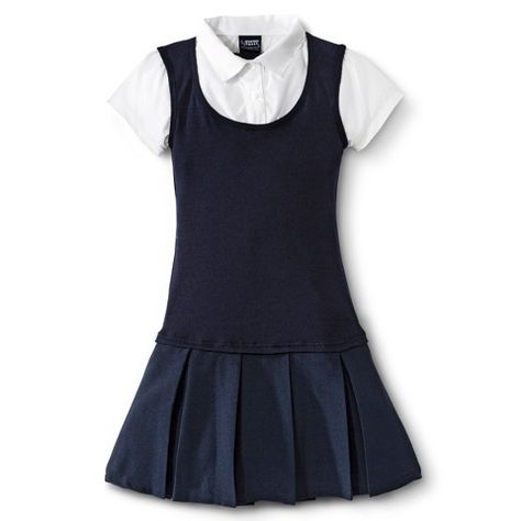 French Toast® Girls' School Uniform Short-Sleeve 2-Fer Pleated Dress Toddler School Uniforms, Girls School Uniform, School Uniform Kids, School Uniform Fashion, Kids Uniforms, Uniform Dress, Uniform Fashion, Girls Uniforms, School Fashion