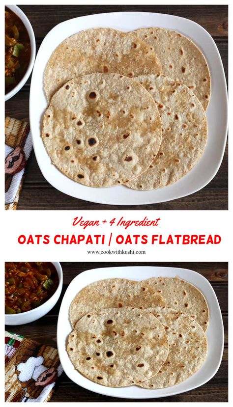 Oats Chapati is a very nutritious, easy to make vegan flat bread recipe prepared using just 4 basic ingredients from your kitchen in less than 30 minutes. best food for weight loss #vegandinner #vegetarianrecipes #healthyrecipes #vegetarianmeal #dinnerrecipes #weightlossfood #oatsrecipes #flatbreadforpizza #indianrecipes #breakfastideas #breakfastrecipes #makeahead #breadrecipes #vegetarianrecipesfordinner #indianfood #weightlossbreakfast #northindian #roti #sidedishes #naan #keto Oat Naan Bread, Oat Flat Bread, Oats Bread Recipe, Naan Keto, Vegan Flat Bread, Quinoa Wraps, Indian Flatbreads, Oats Bread, Ayurvedic Breakfast