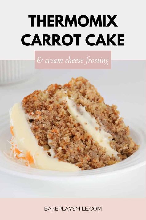 Thermomix Carrot Cake, Tm6 Recipes, Thermomix Recipes Dinner, Thermomix Cakes, Thermomix Recipes Healthy, Tiny Chef, Bake Sale Treats, Carrot Cake With Pineapple, Unfrosted Cake