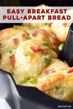 In this easy Breakfast Pull-Apart Bread you can have your eggs, bacon, and toast all in one! Fun way to enjoy breakfast and great for a small crowd. Monkey Bread With Canned Biscuits Easy Pull Apart Breakfast, Bundt Pan Breakfast Casserole With Biscuits, Breakfast Grands Biscuits, Pull Apart Breakfast Casserole, Pull Apart Bread Recipes Easy, Savory Breakfast Pull Apart Bread, Pull Apart Bread Breakfast, Bundt Pan Breakfast Casserole, Breakfast Breads Easy