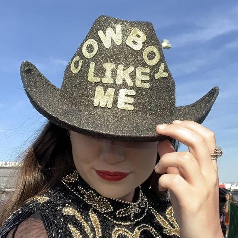 “cowboy like me” taylor swift song sparkle cowgirl... - Depop Cowboy Like Me Eras Tour Outfit, Taylor Swift Cowboy Hats, Cowboy Like Me Taylor Swift Outfit, Eras Tour Outfits Cowboy Hat, Cowboy Hat Taylor Swift, Taylor Swift Cowboy Hat, Taylor Swift Cowgirl, Sparkle Cowgirl, Cowboy Like Me Taylor Swift