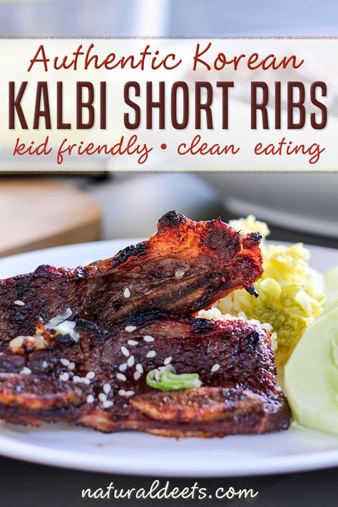 Beef Short Ribs Sliced, Sliced Beef Short Rib Recipes, Chuck Short Rib Recipes, Kalbi Short Ribs, Healthy Bbq Recipes, Bbq Recipes Sides, Healthy Grilled Chicken Recipes, Clean Eating Recipe, Korean Recipe